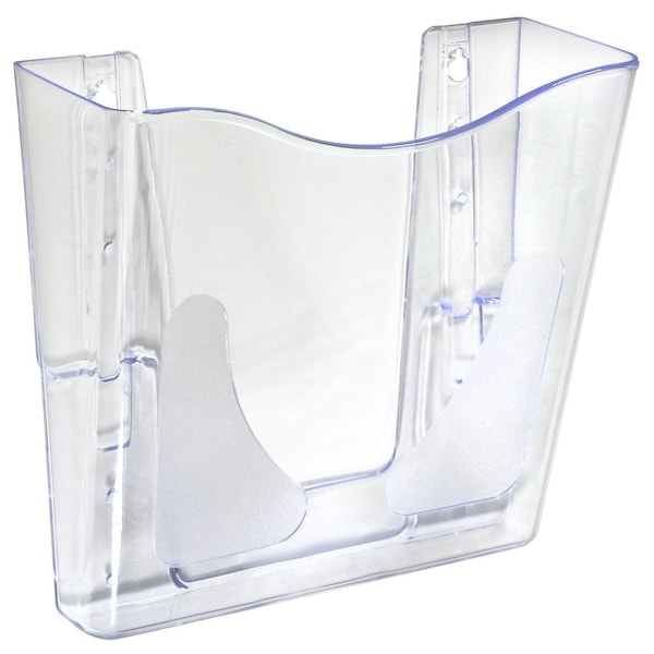 Azar Displays Wall Mount File Holder, Clear, Acrylic, 9.5" W, 10" L, 3.75" D 250088-CLR-2PK - main